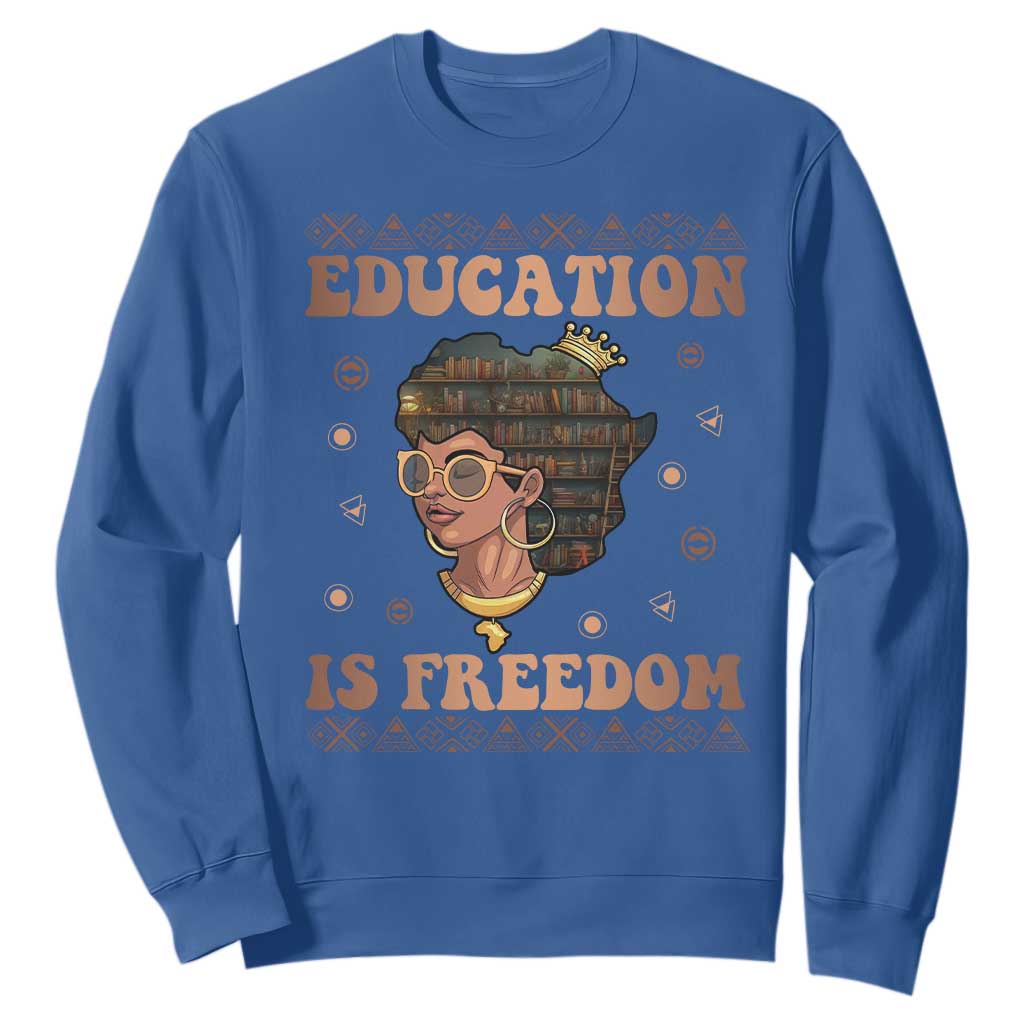 Black Teacher Sweatshirt Education Is Freedom Black History TS09
