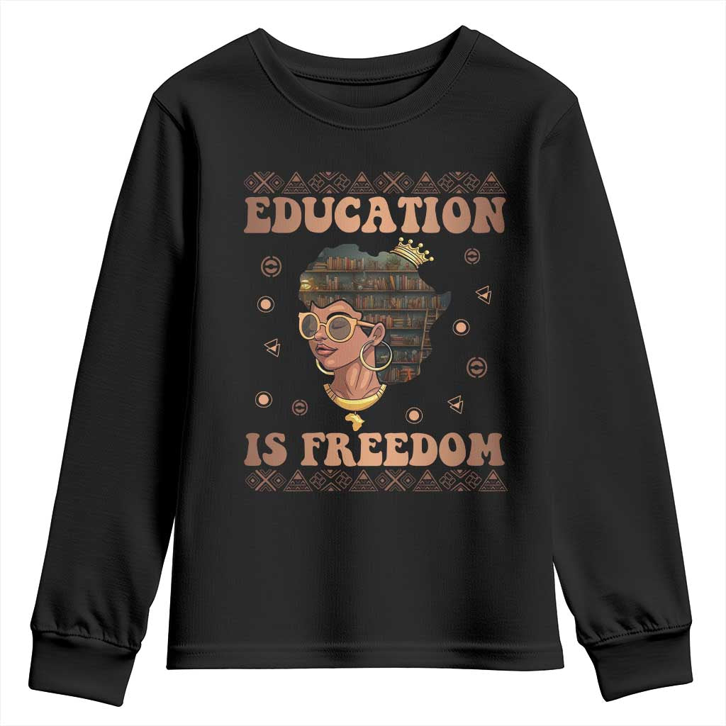 Black Teacher Youth Sweatshirt Education Is Freedom Black History TS09