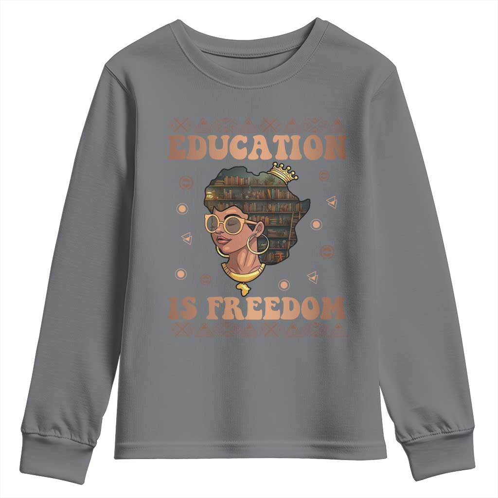 Black Teacher Youth Sweatshirt Education Is Freedom Black History TS09