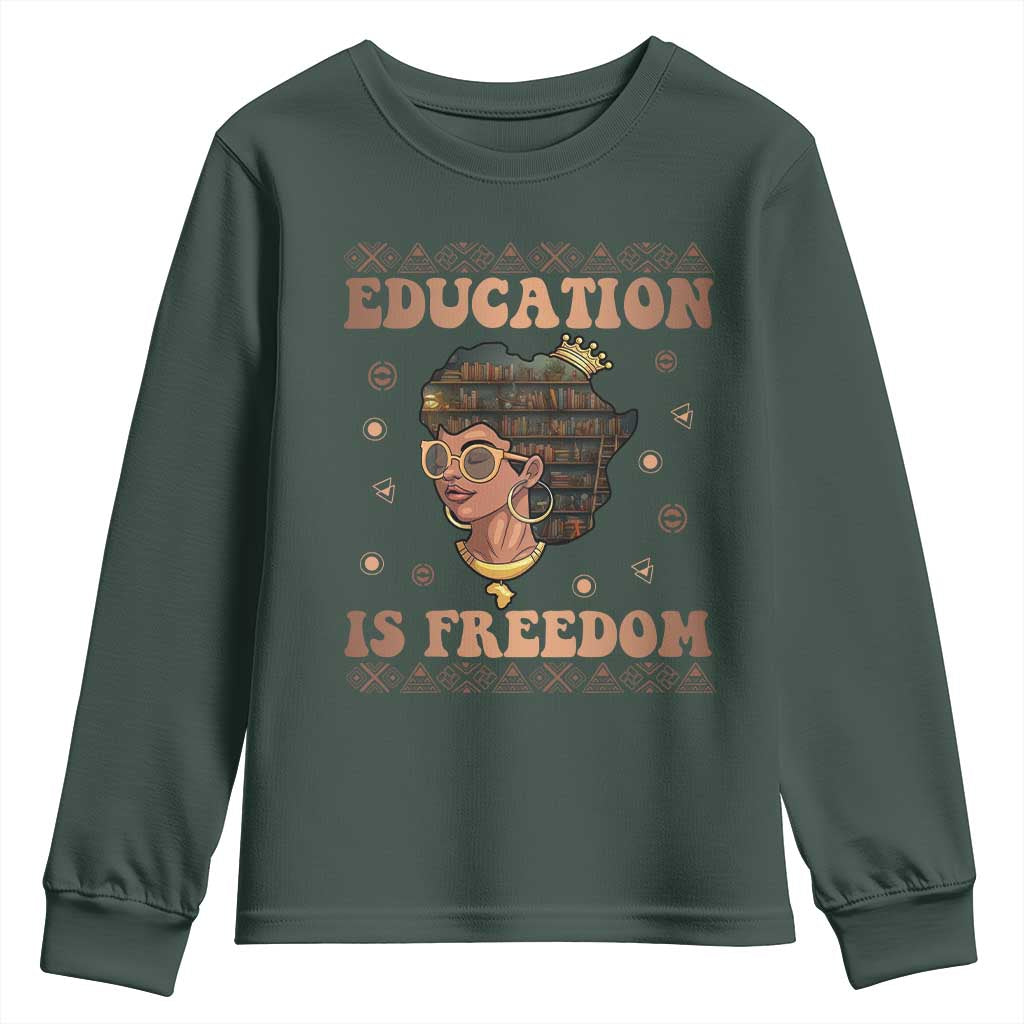 Black Teacher Youth Sweatshirt Education Is Freedom Black History TS09