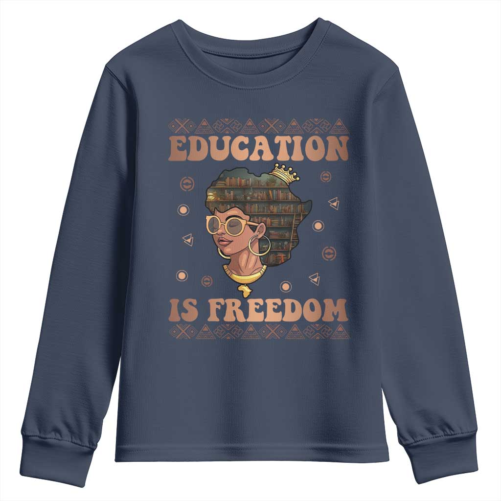 Black Teacher Youth Sweatshirt Education Is Freedom Black History TS09