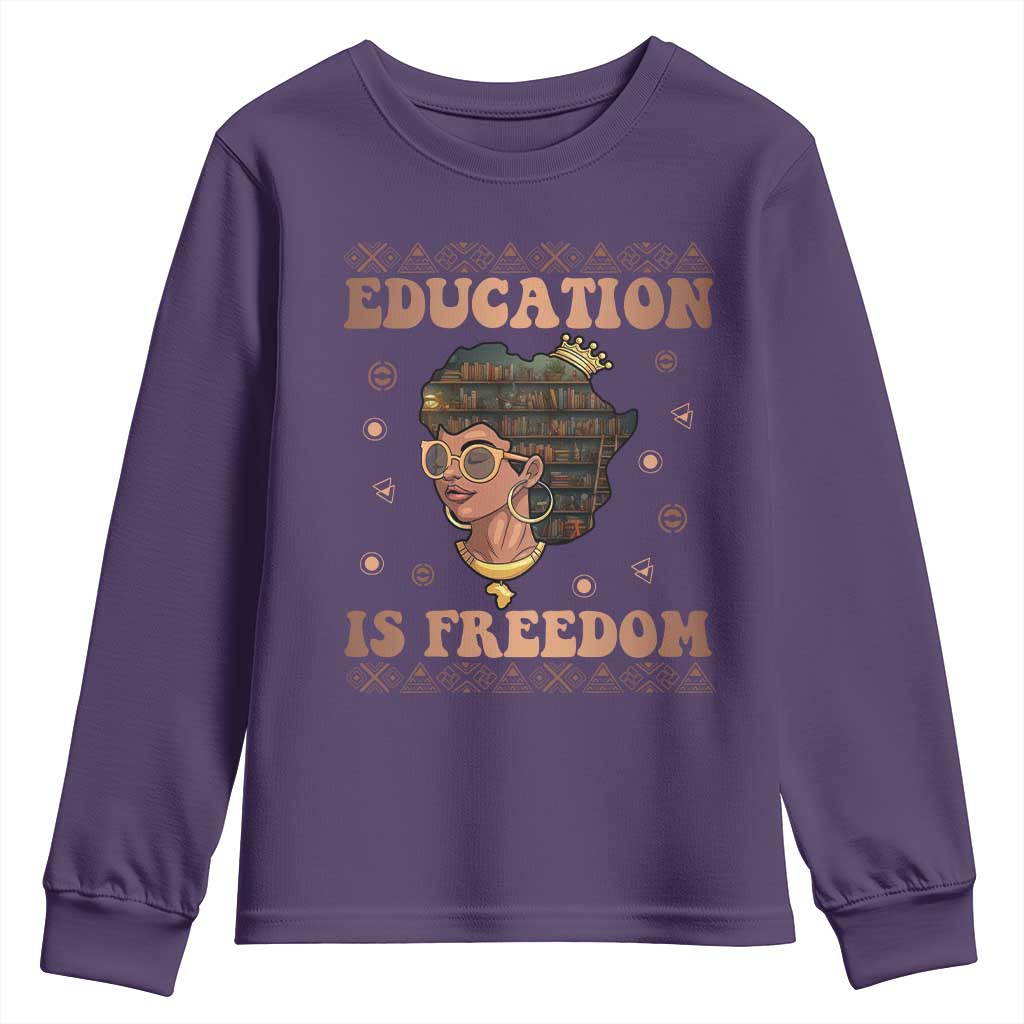 Black Teacher Youth Sweatshirt Education Is Freedom Black History TS09