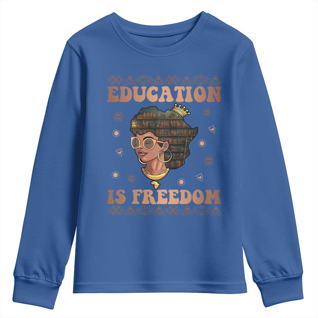 Black Teacher Youth Sweatshirt Education Is Freedom Black History TS09
