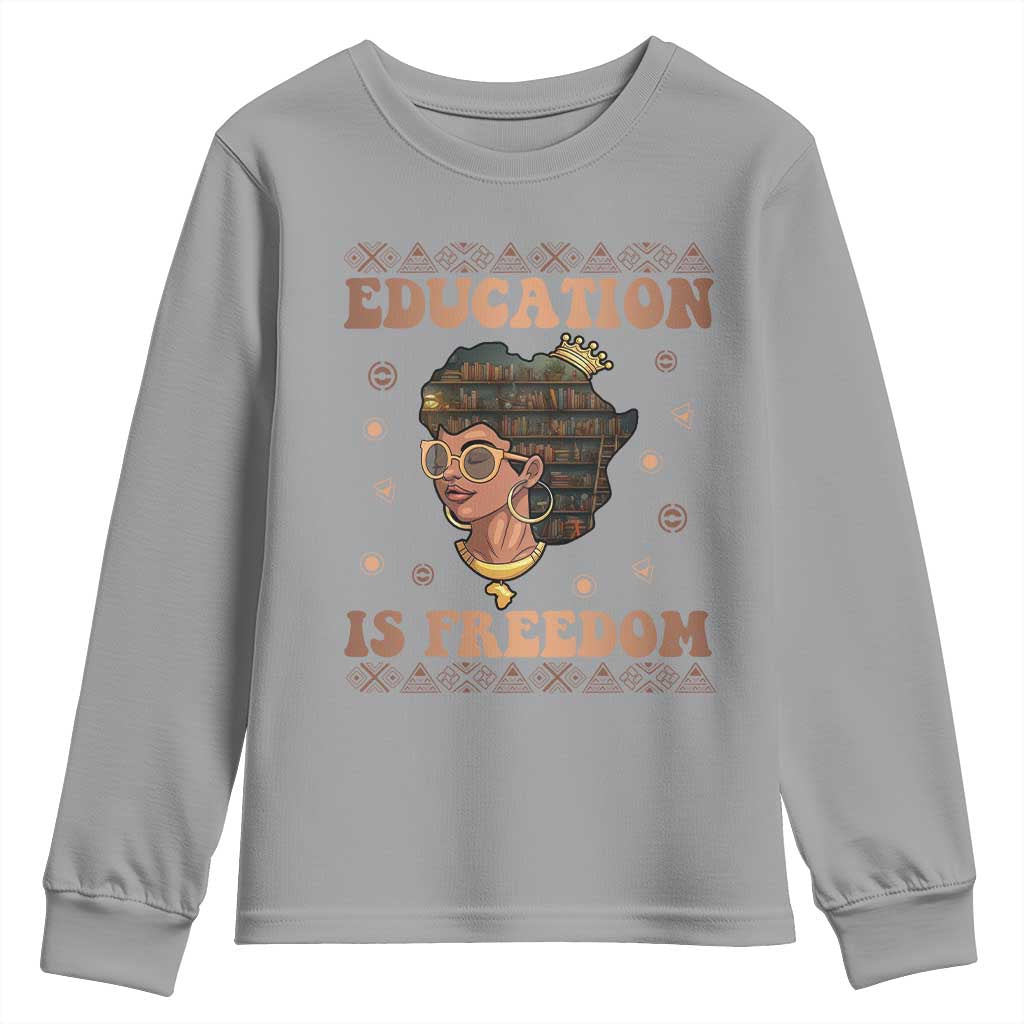 Black Teacher Youth Sweatshirt Education Is Freedom Black History TS09