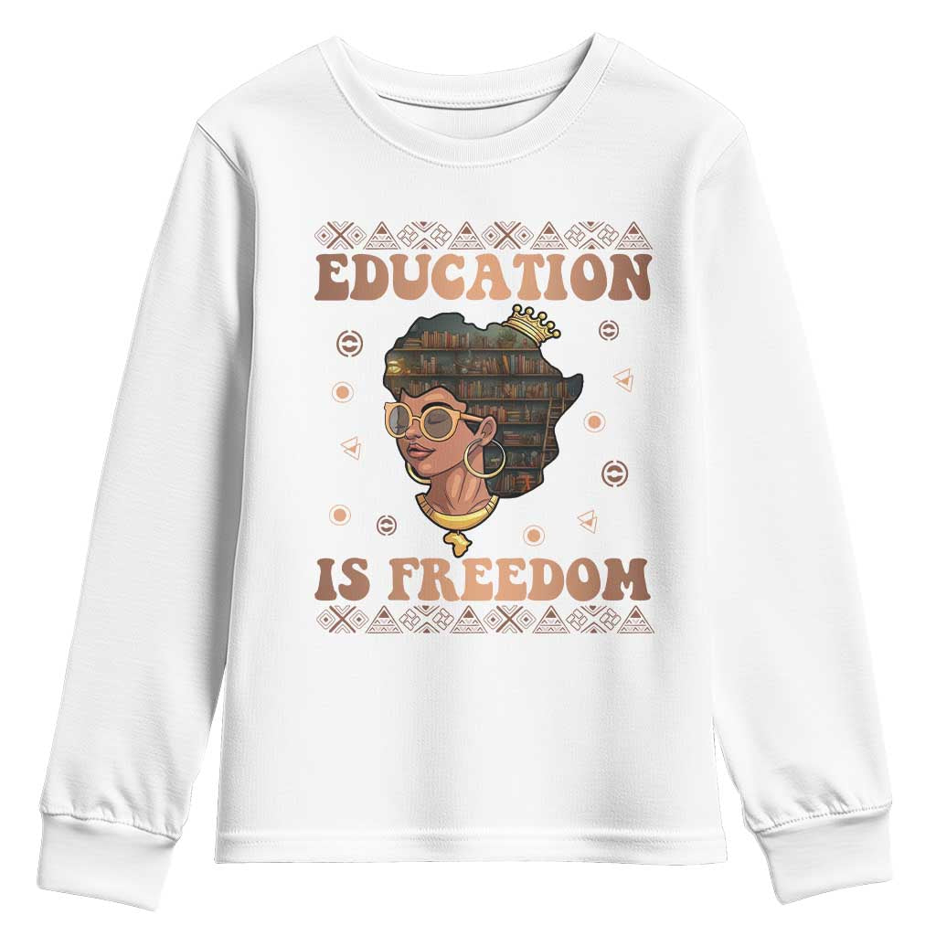 Black Teacher Youth Sweatshirt Education Is Freedom Black History TS09