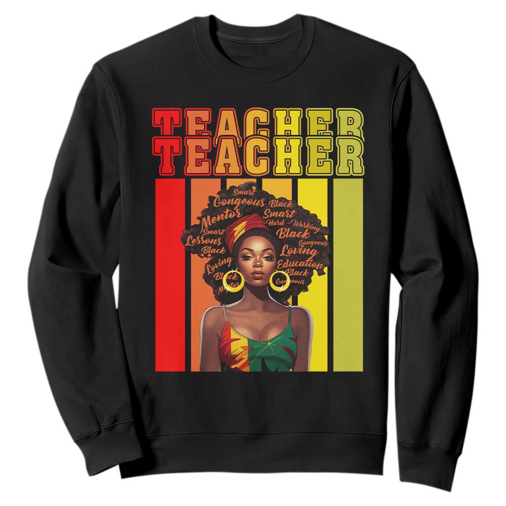 Black Teacher Sweatshirt Women African Americans School Educate TS09