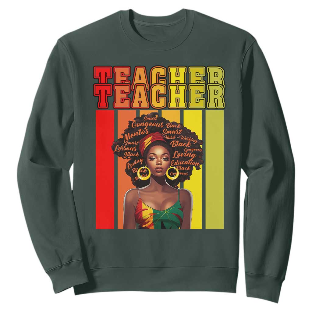 Black Teacher Sweatshirt Women African Americans School Educate TS09