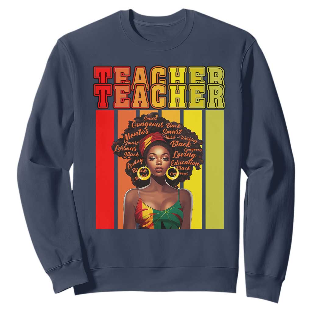 Black Teacher Sweatshirt Women African Americans School Educate TS09