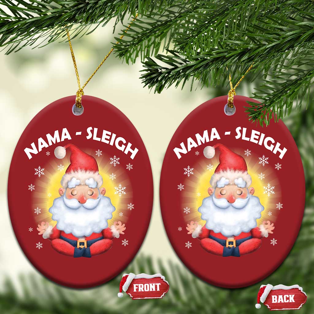 Xmas Yoga Christmas Ornament Nama Sleigh Cute Santa TS09