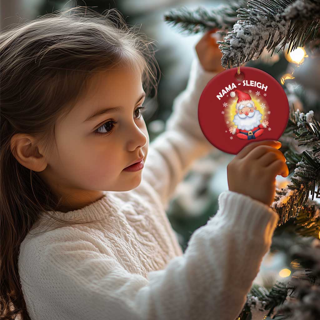 Xmas Yoga Christmas Ornament Nama Sleigh Cute Santa TS09