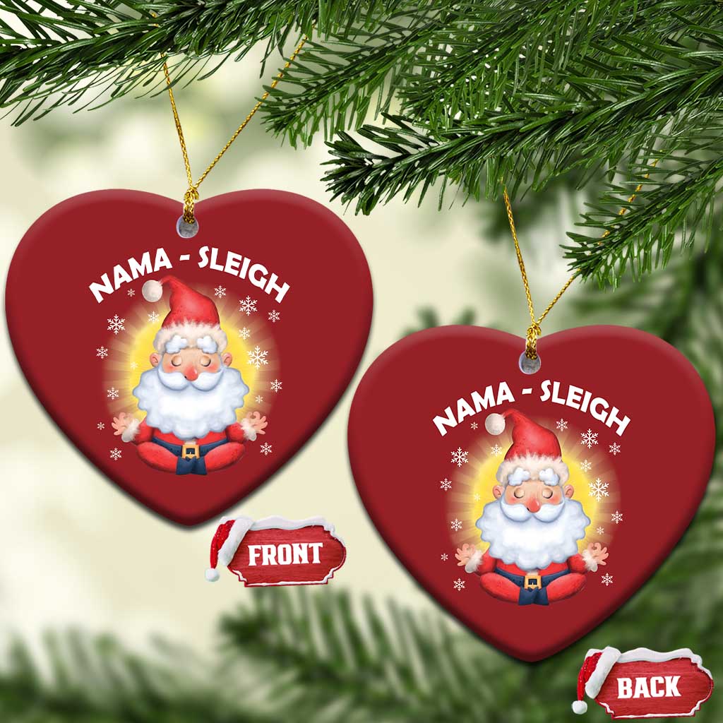 Xmas Yoga Christmas Ornament Nama Sleigh Cute Santa TS09