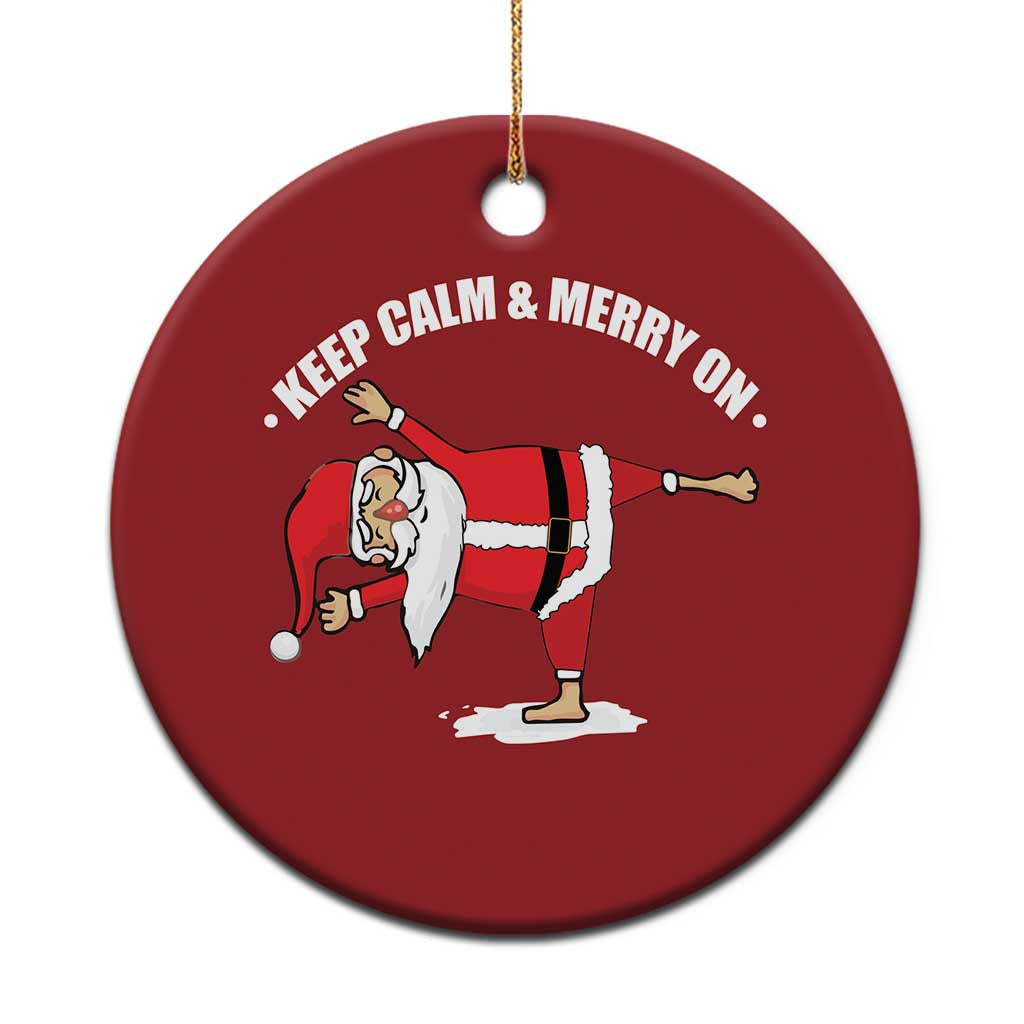 Funny Xmas Yoga Christmas Ornament Keep Calm And Merry On TS09