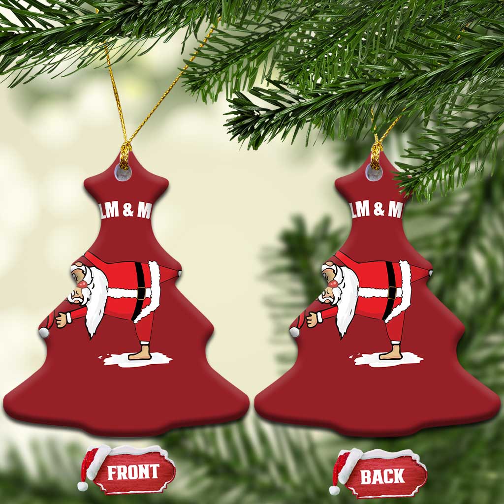 Funny Xmas Yoga Christmas Ornament Keep Calm And Merry On TS09