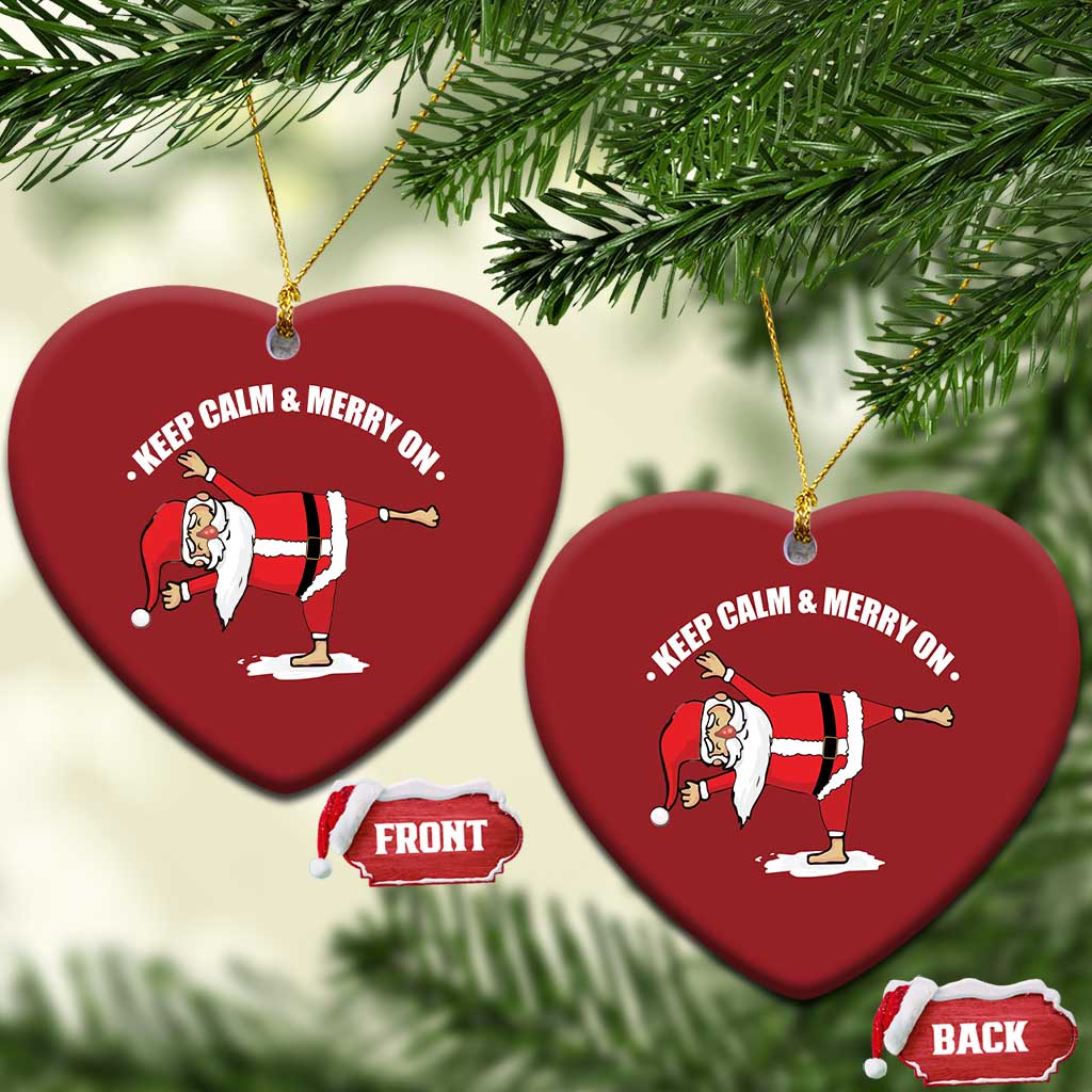 Funny Xmas Yoga Christmas Ornament Keep Calm And Merry On TS09