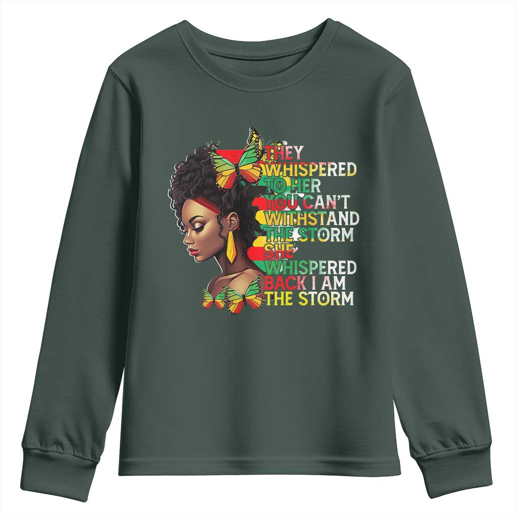 African Women Black History Month Youth Sweatshirt She Whispered Back I Am The Storm TS09