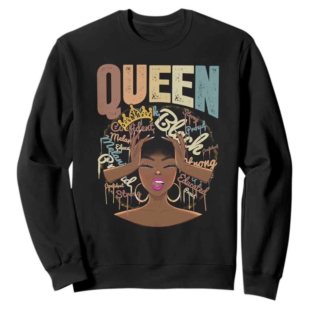 African Americans Teacher Sweatshirt Educated Strong Black Queen TS09