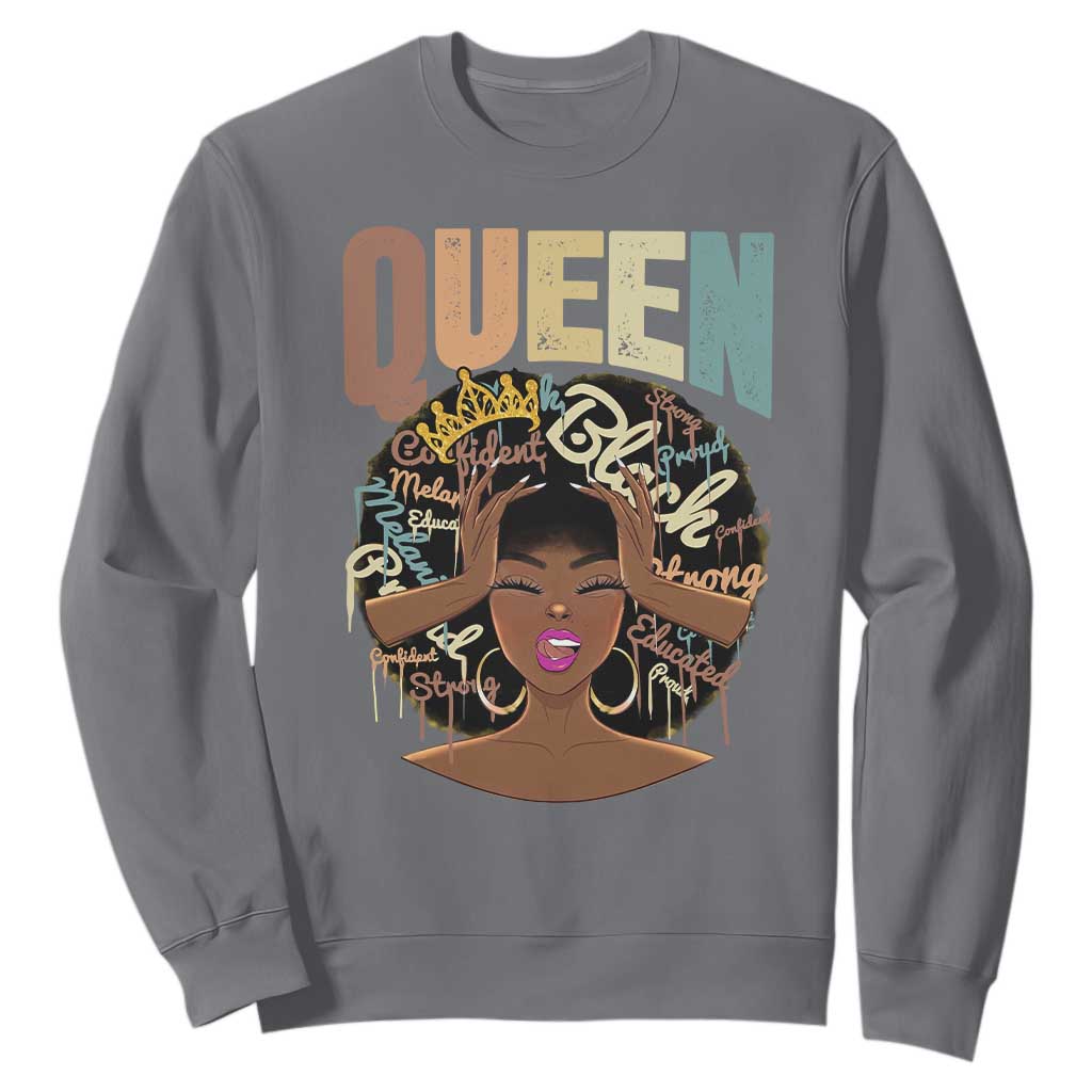 African Americans Teacher Sweatshirt Educated Strong Black Queen TS09