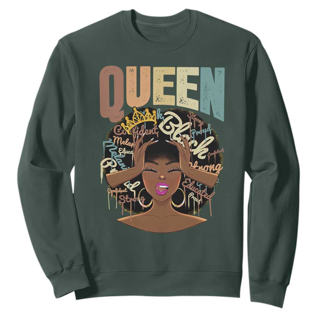 African Americans Teacher Sweatshirt Educated Strong Black Queen TS09
