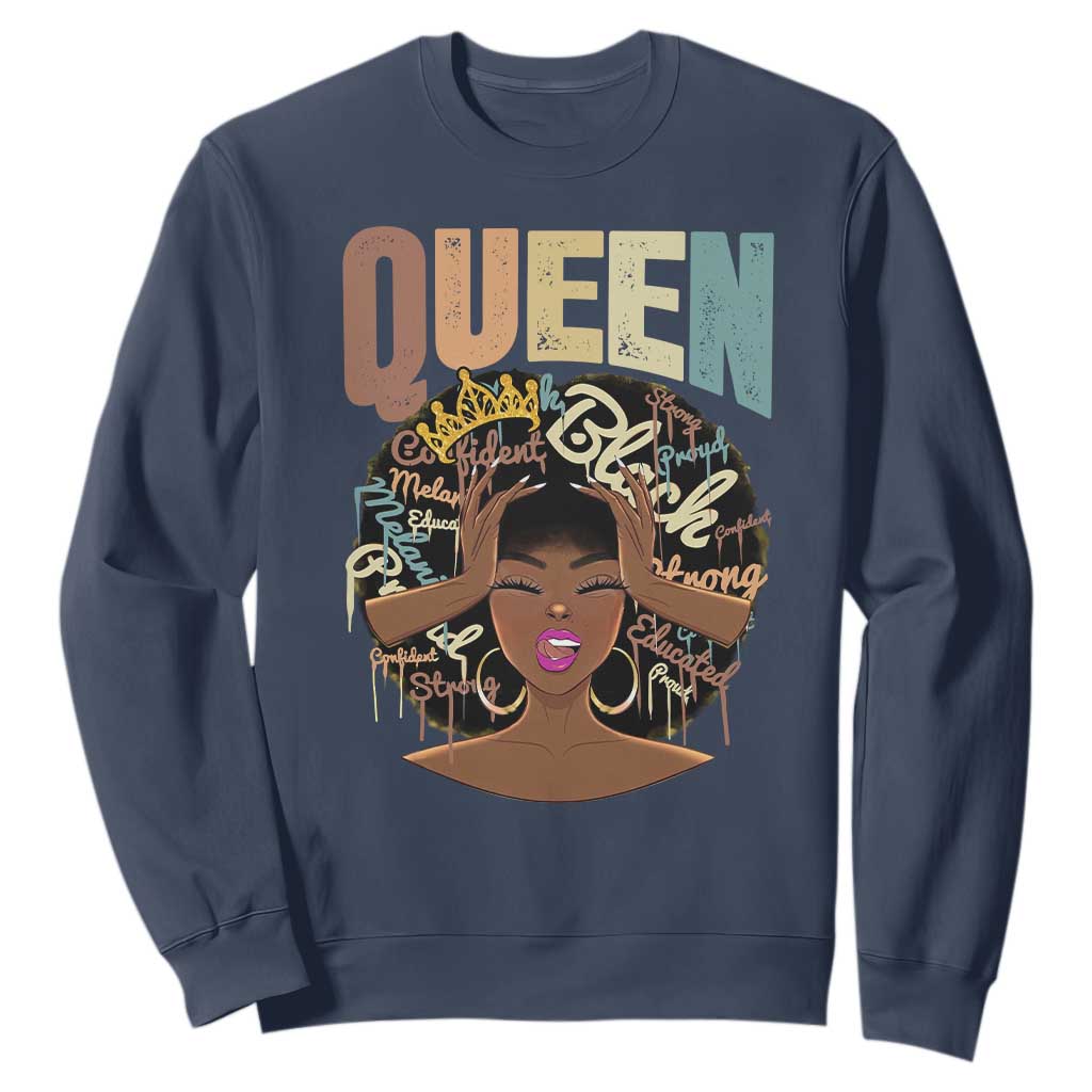 African Americans Teacher Sweatshirt Educated Strong Black Queen TS09