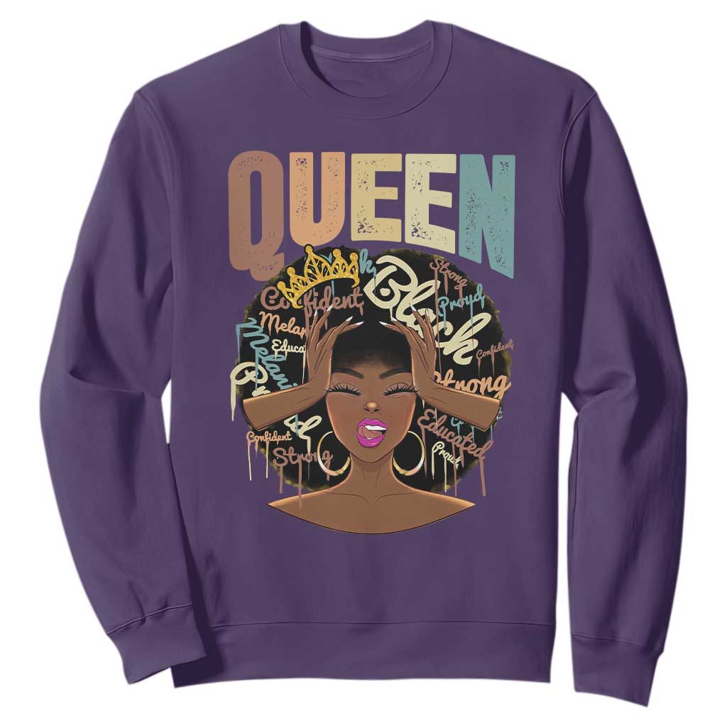 African Americans Teacher Sweatshirt Educated Strong Black Queen TS09