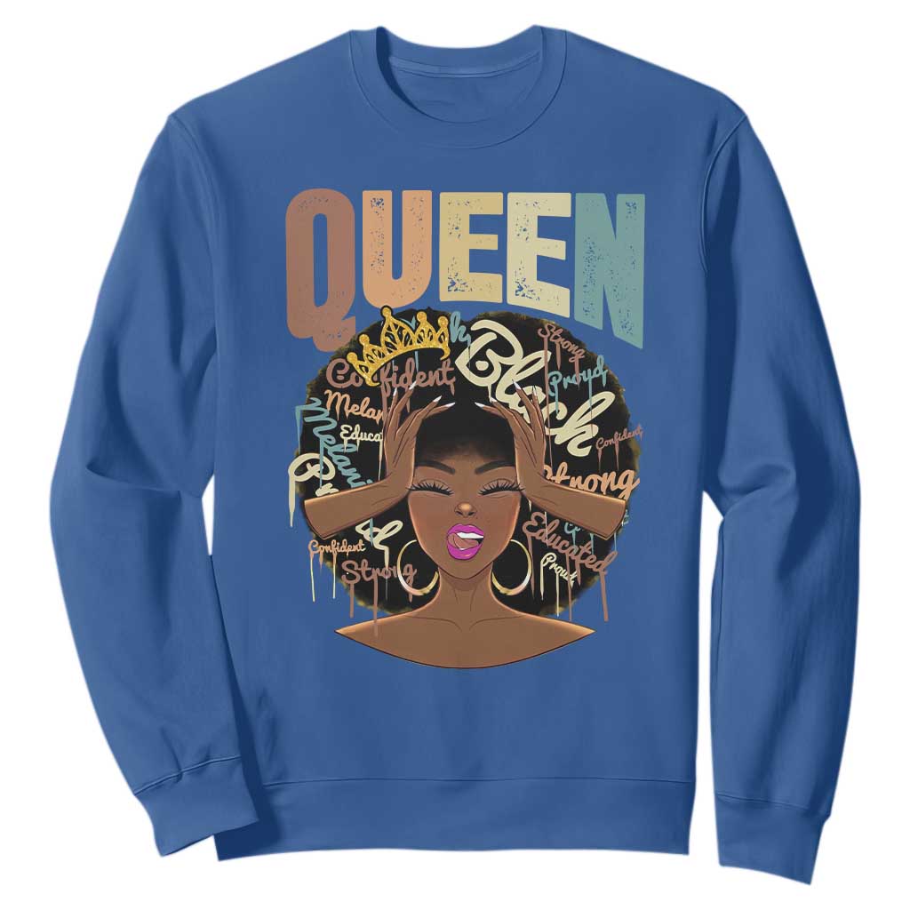 African Americans Teacher Sweatshirt Educated Strong Black Queen TS09