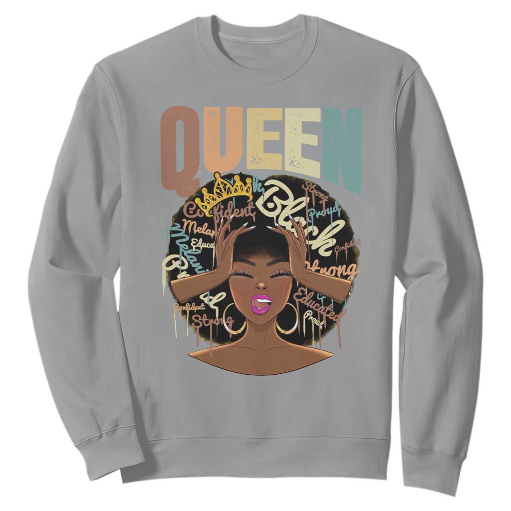 African Americans Teacher Sweatshirt Educated Strong Black Queen TS09