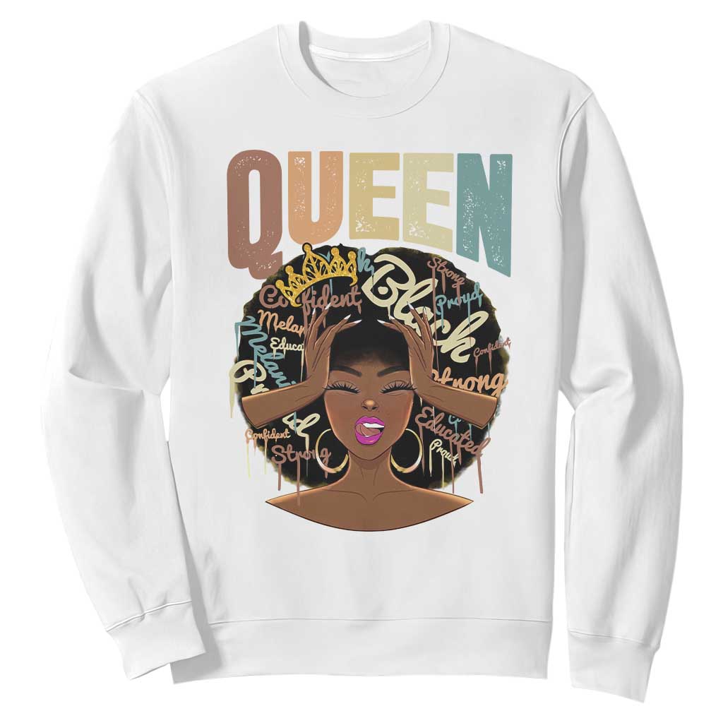 African Americans Teacher Sweatshirt Educated Strong Black Queen TS09