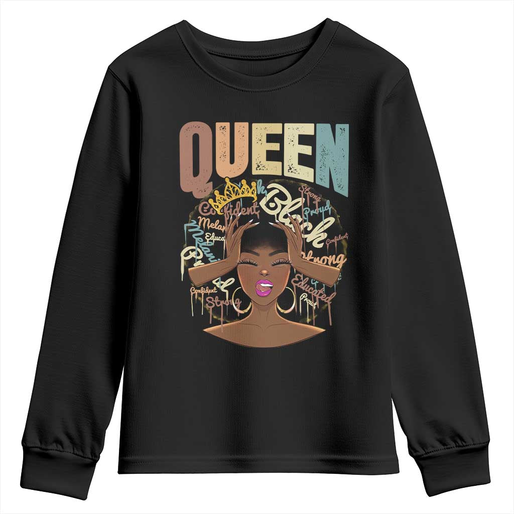 African Americans Teacher Youth Sweatshirt Educated Strong Black Queen TS09
