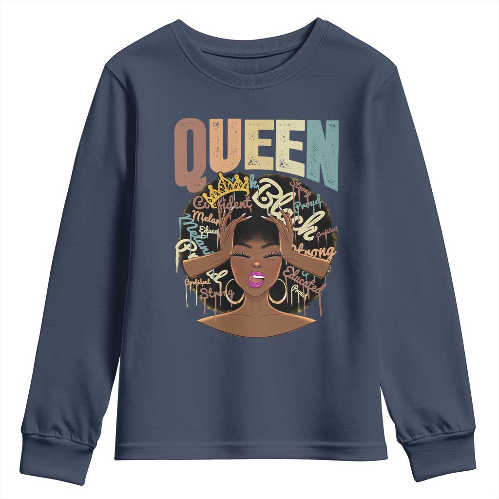 African Americans Teacher Youth Sweatshirt Educated Strong Black Queen TS09