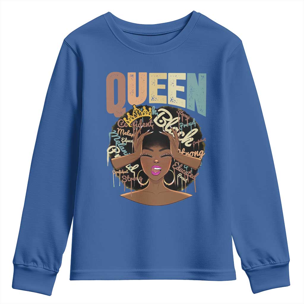 African Americans Teacher Youth Sweatshirt Educated Strong Black Queen TS09