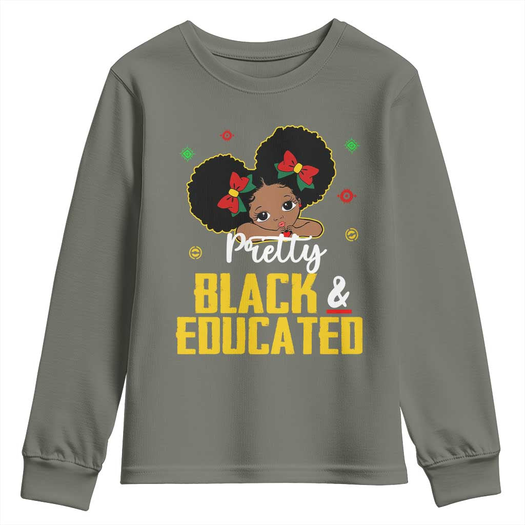 Black Pride Youth Sweatshirt Pretty Black And Educated I Am The Strong African Queen Girl TS09