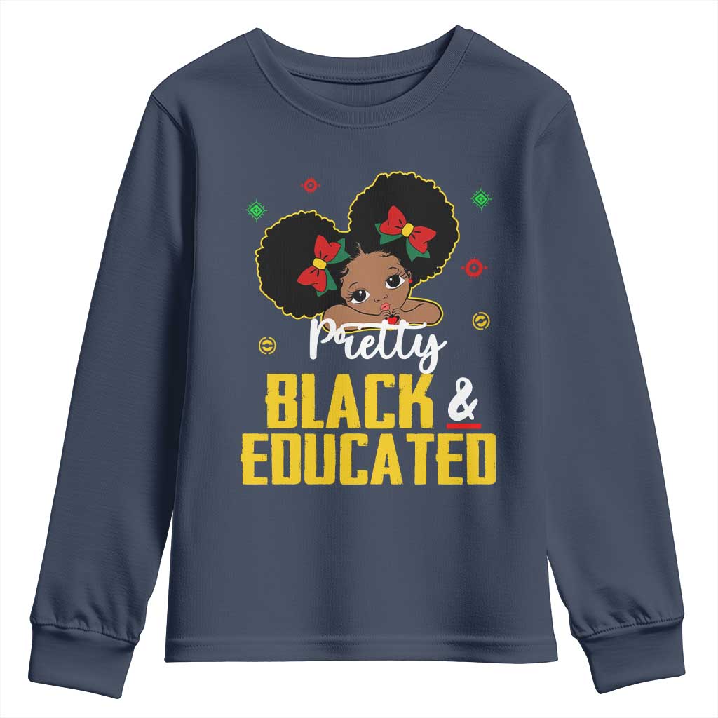 Black Pride Youth Sweatshirt Pretty Black And Educated I Am The Strong African Queen Girl TS09