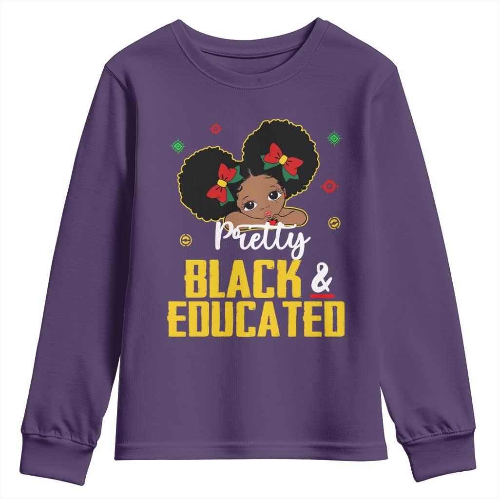 Black Pride Youth Sweatshirt Pretty Black And Educated I Am The Strong African Queen Girl TS09