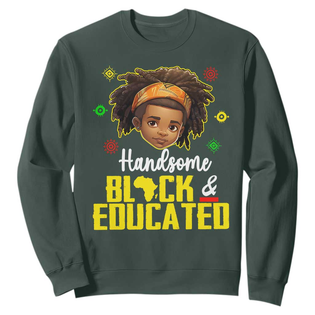 Black Pride Sweatshirt Handsome Black And Educated I Am The Strong African King Boy TS09