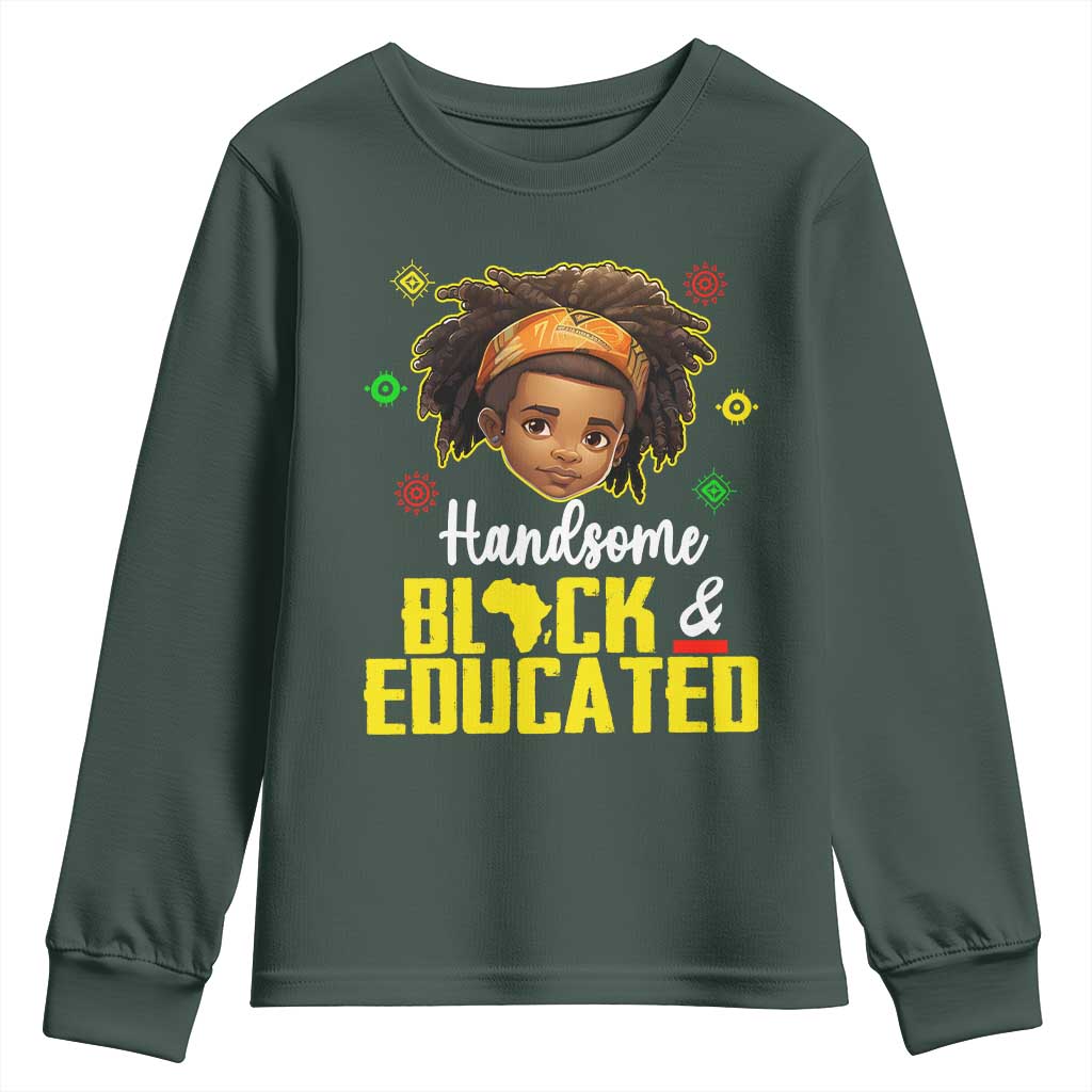 Black Pride Youth Sweatshirt Handsome Black And Educated I Am The Strong African King Boy TS09