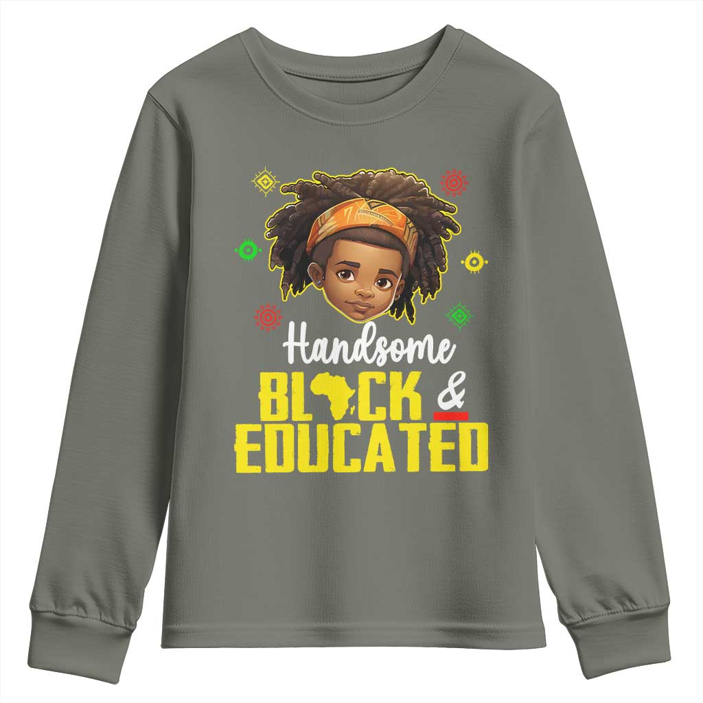 Black Pride Youth Sweatshirt Handsome Black And Educated I Am The Strong African King Boy TS09
