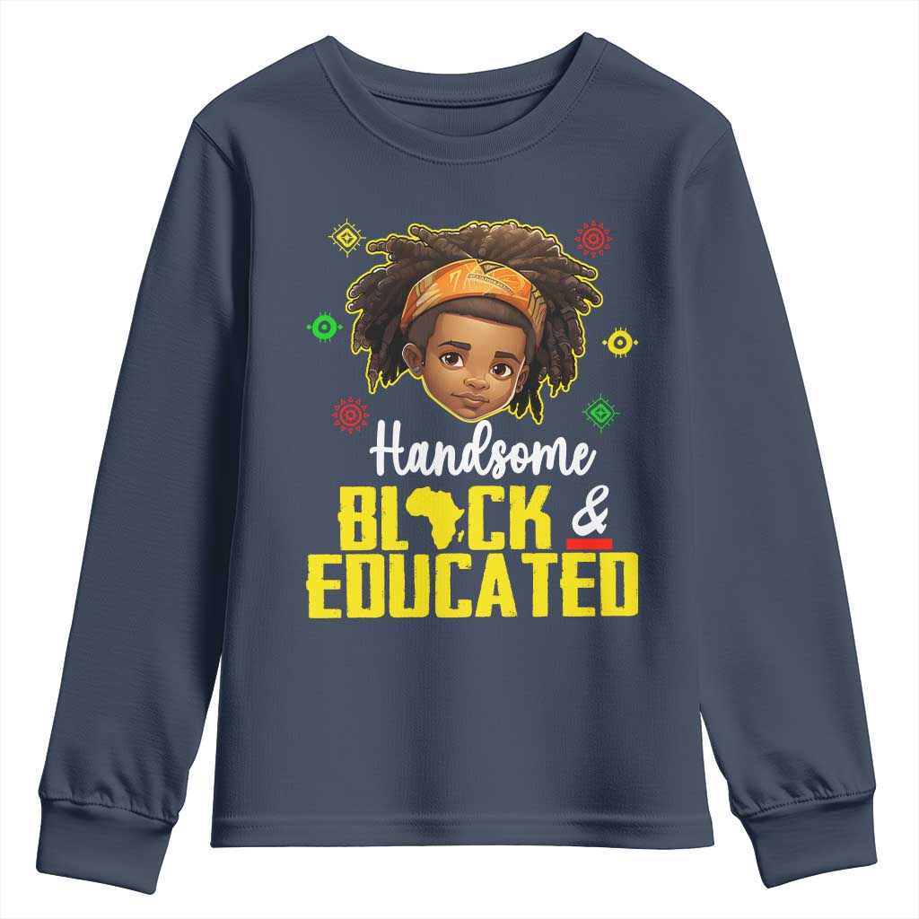 Black Pride Youth Sweatshirt Handsome Black And Educated I Am The Strong African King Boy TS09