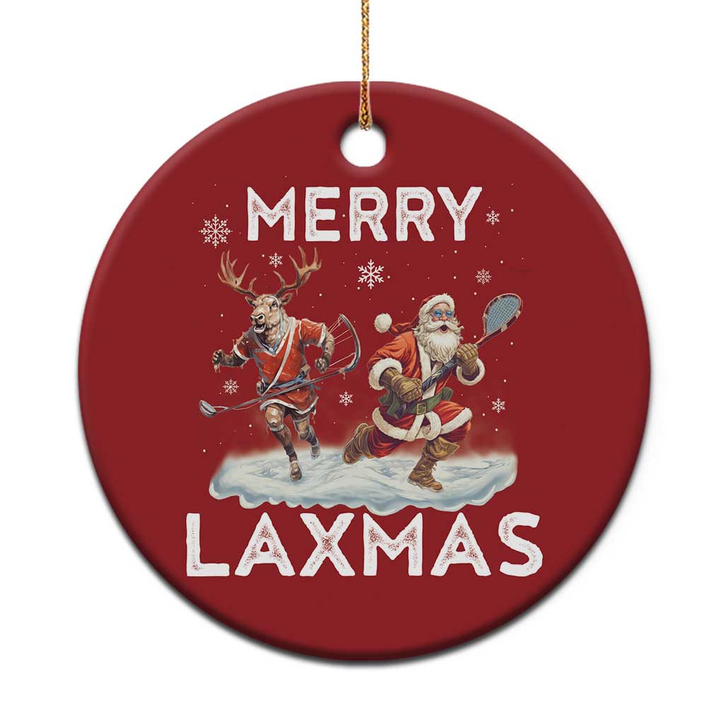 Xmas Lacrosse Christmas Ornament Merry LAXMAS Santa Reindeer Lacrosse Player TS09