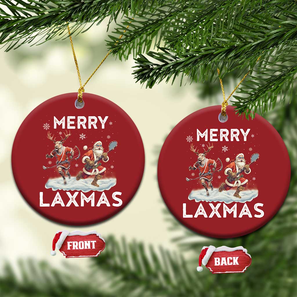 Xmas Lacrosse Christmas Ornament Merry LAXMAS Santa Reindeer Lacrosse Player TS09