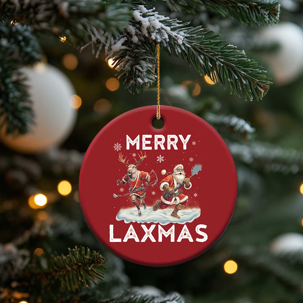 Xmas Lacrosse Christmas Ornament Merry LAXMAS Santa Reindeer Lacrosse Player TS09