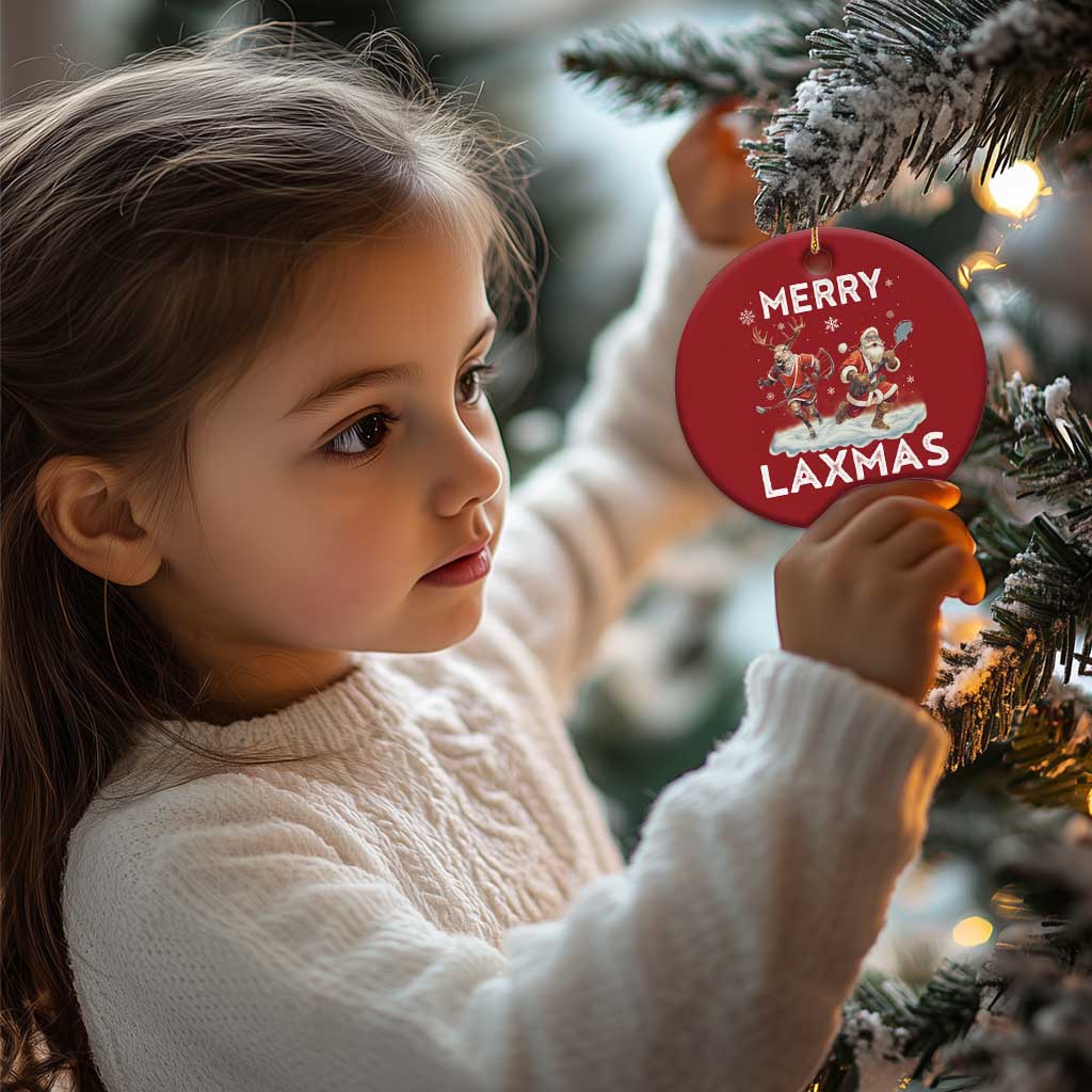 Xmas Lacrosse Christmas Ornament Merry LAXMAS Santa Reindeer Lacrosse Player TS09