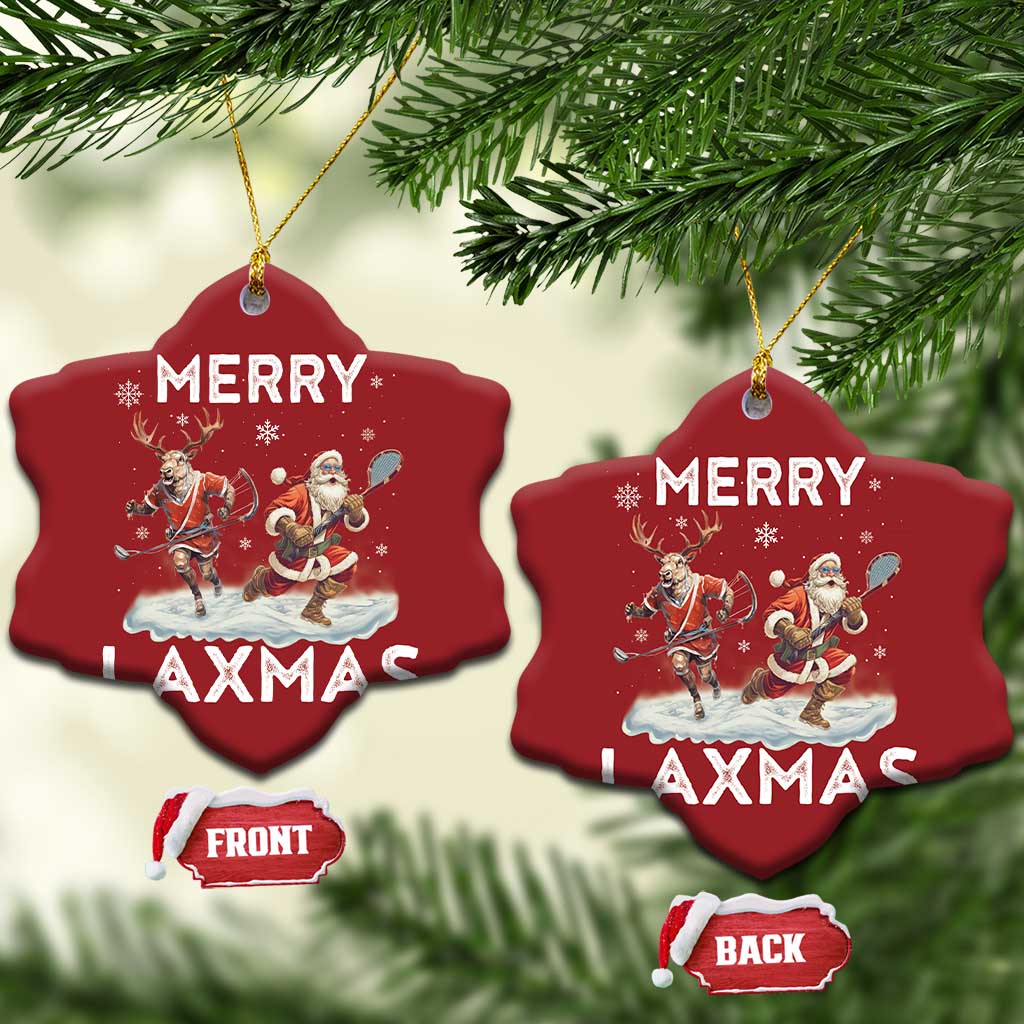 Xmas Lacrosse Christmas Ornament Merry LAXMAS Santa Reindeer Lacrosse Player TS09