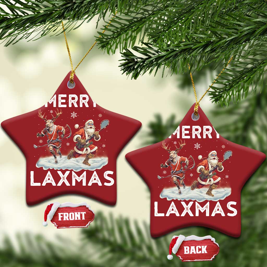Xmas Lacrosse Christmas Ornament Merry LAXMAS Santa Reindeer Lacrosse Player TS09