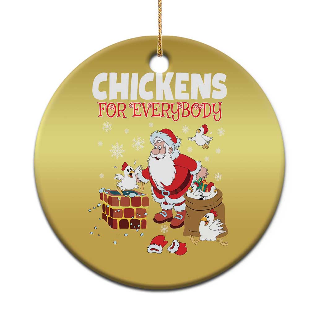 Funny Xmas Farmer Christmas Ornament Chickens For Everybody TS09