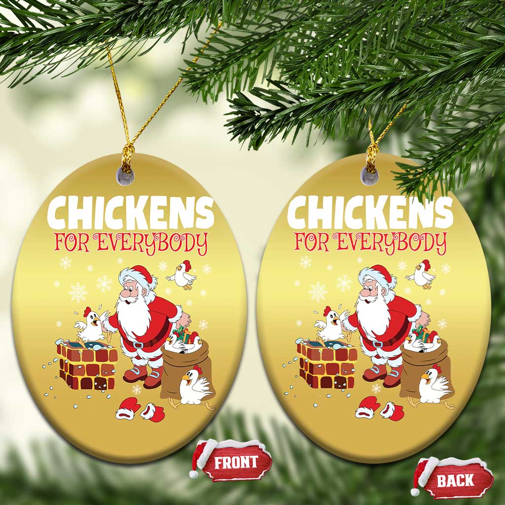 Funny Xmas Farmer Christmas Ornament Chickens For Everybody TS09