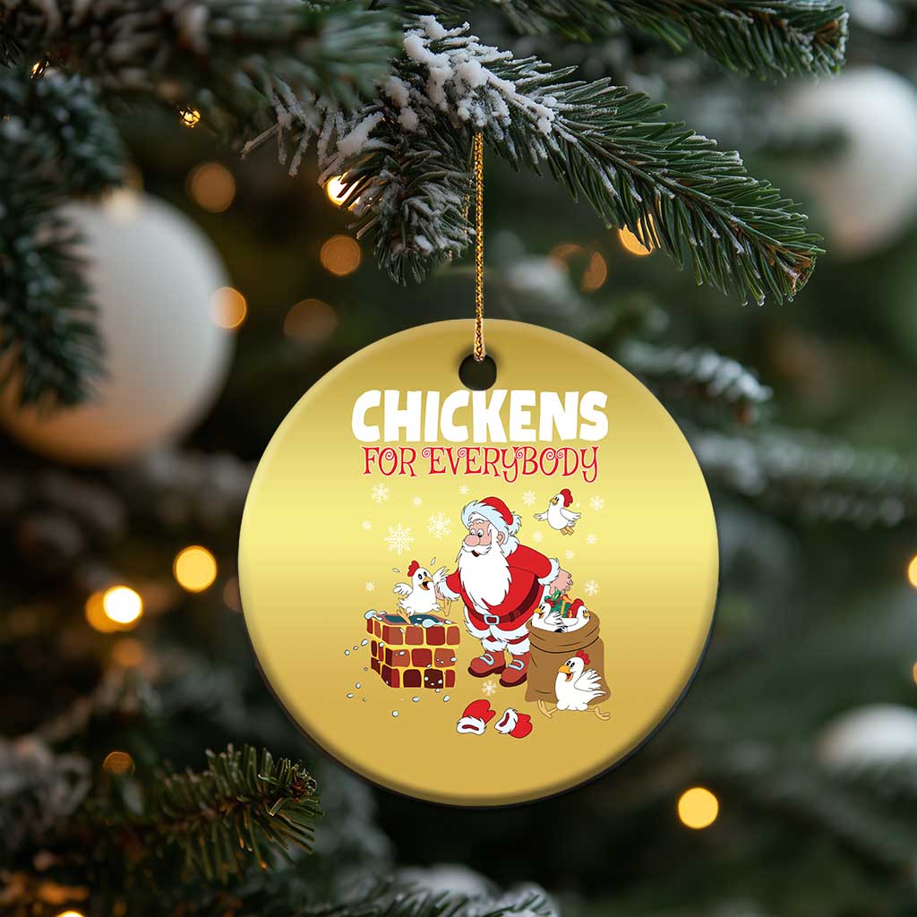 Funny Xmas Farmer Christmas Ornament Chickens For Everybody TS09
