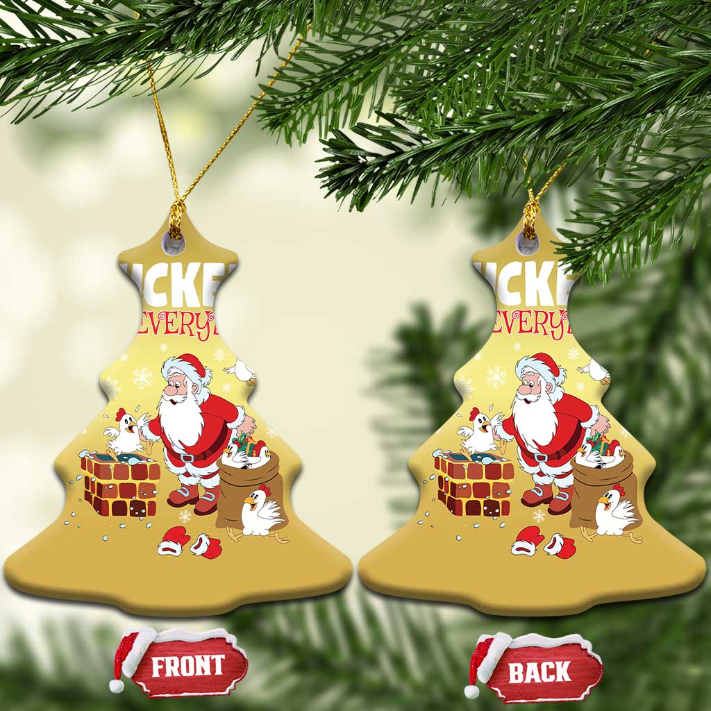 Funny Xmas Farmer Christmas Ornament Chickens For Everybody TS09