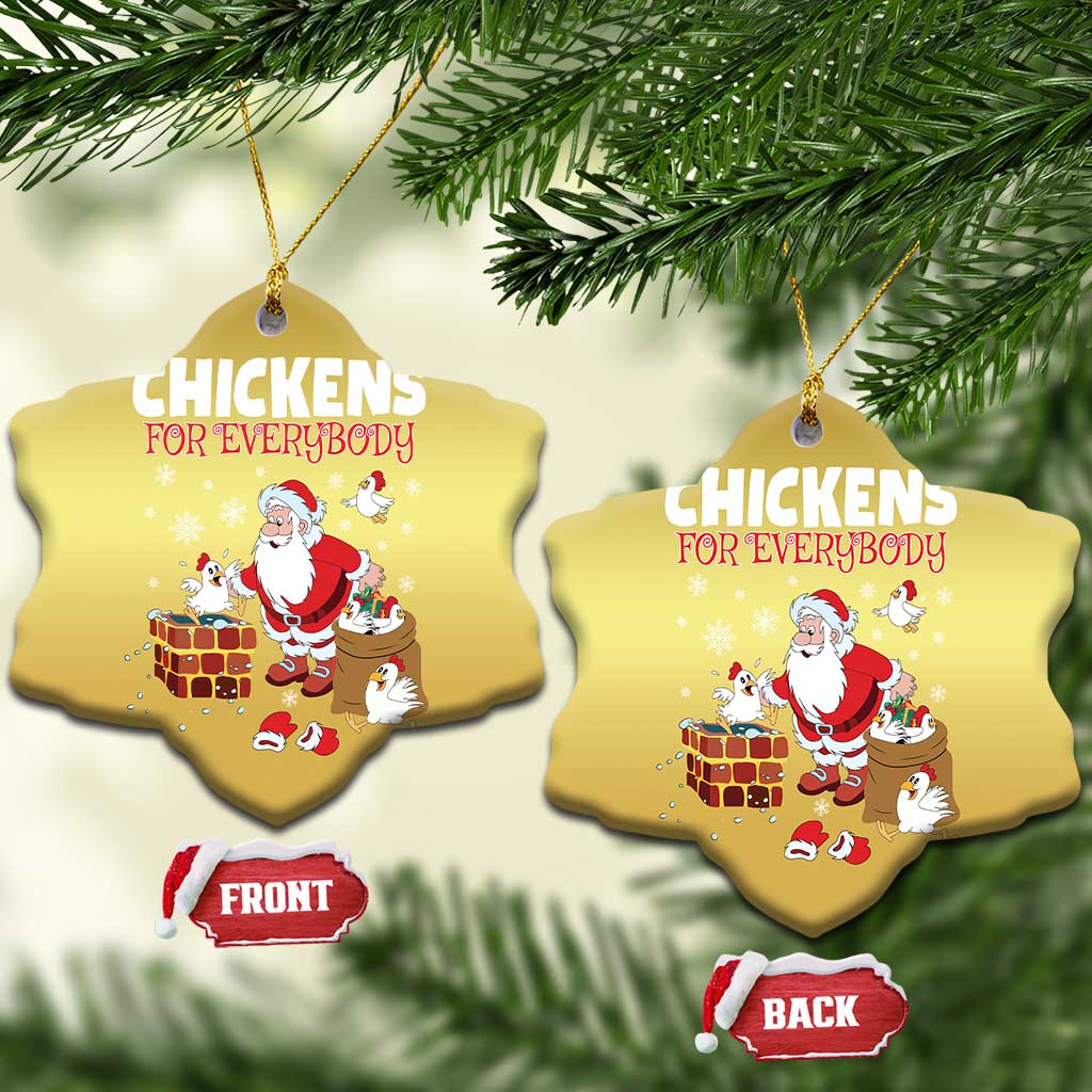 Funny Xmas Farmer Christmas Ornament Chickens For Everybody TS09