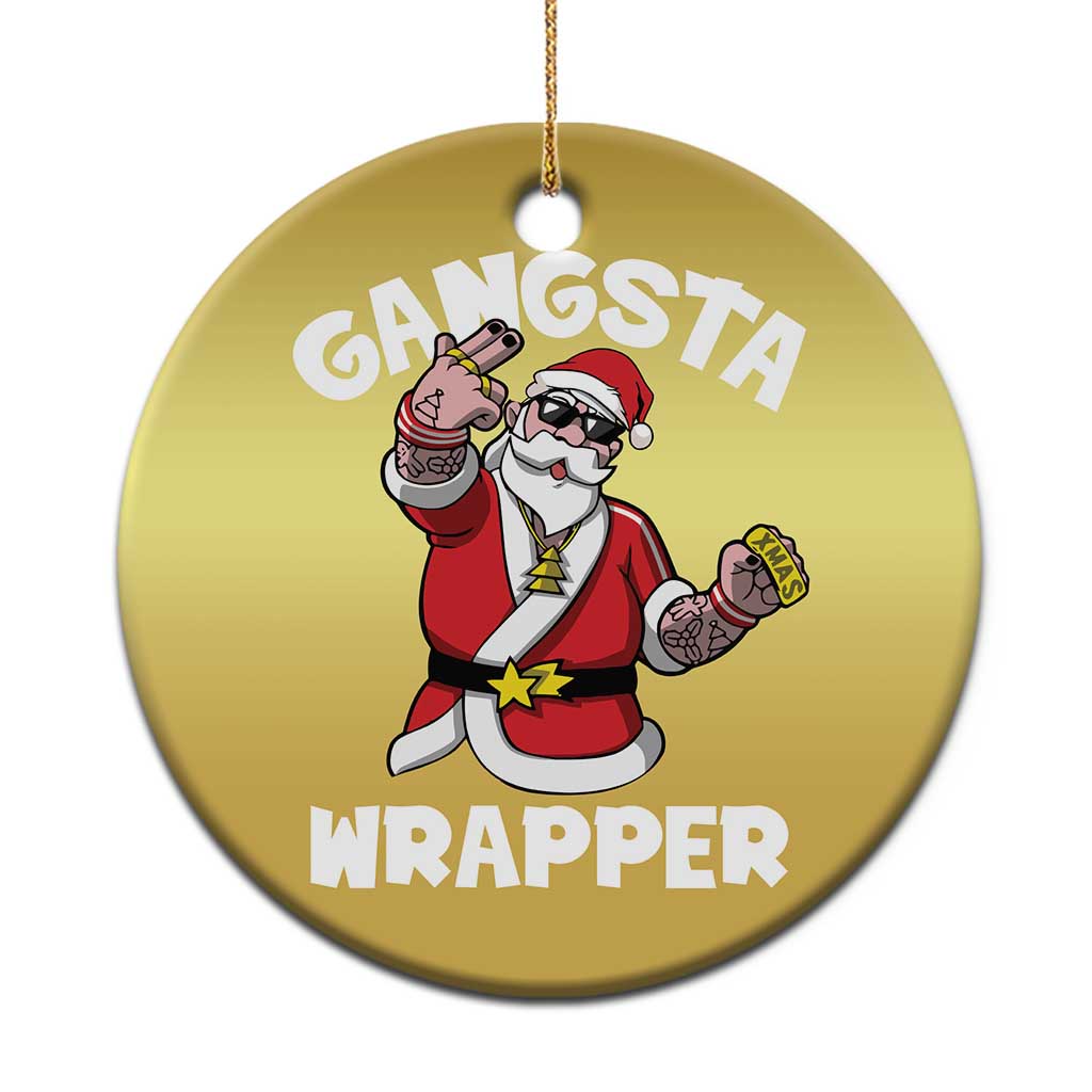 Gangsta Wrapper Funny Xmas Santa Hip Hop Christmas Ornament TS09