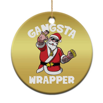 Gangsta Wrapper Funny Xmas Santa Hip Hop Christmas Ornament TS09